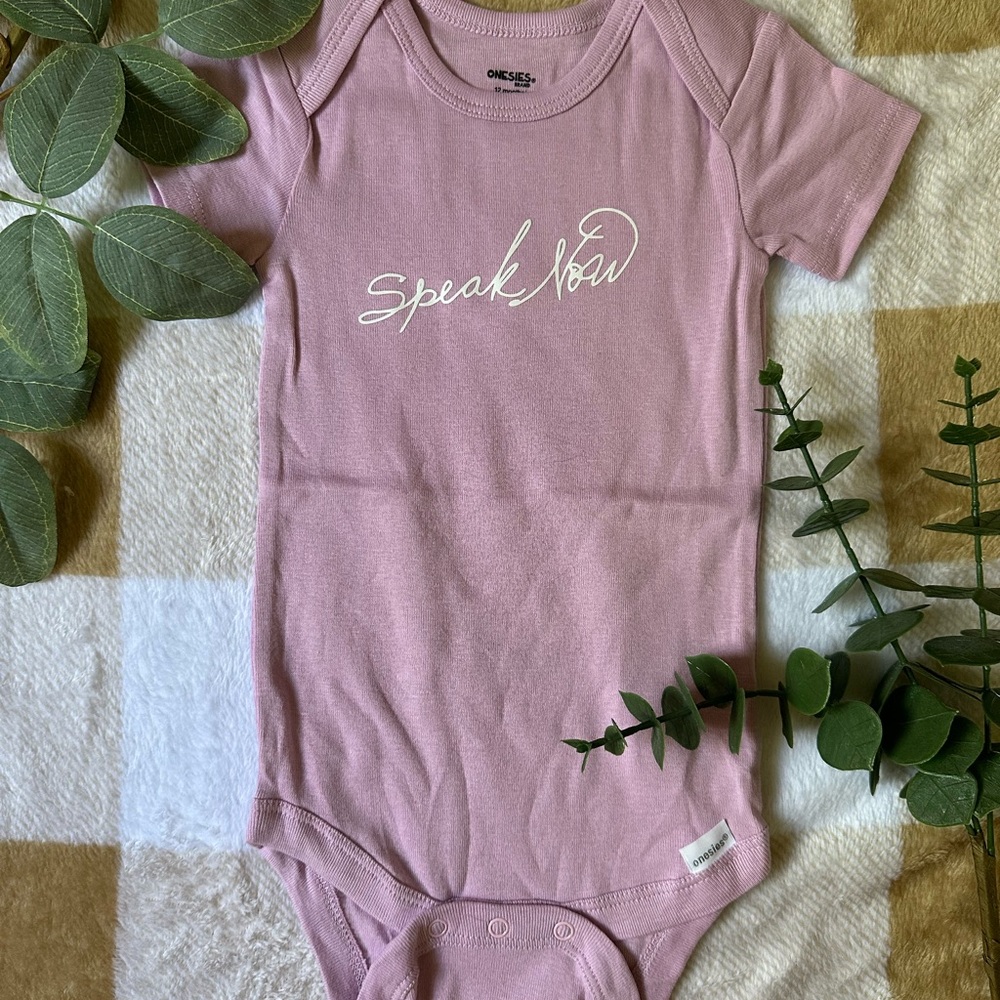 Lavender Speak Now Baby One Piece